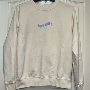 Cream Love First Graphic Sweatshirt